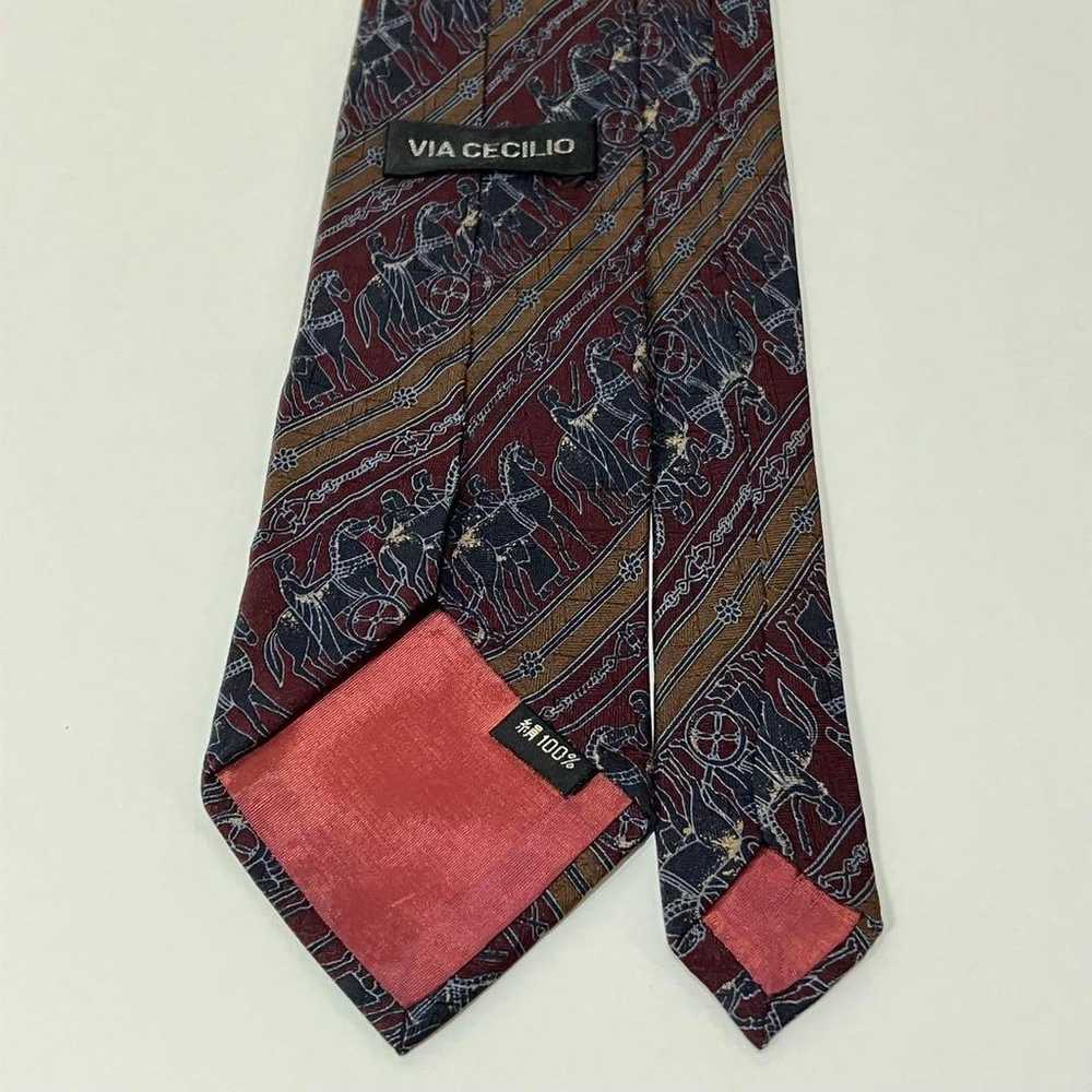 【Necktie Stripe Jacquard Design Silk Derby Tie Vi… - image 4