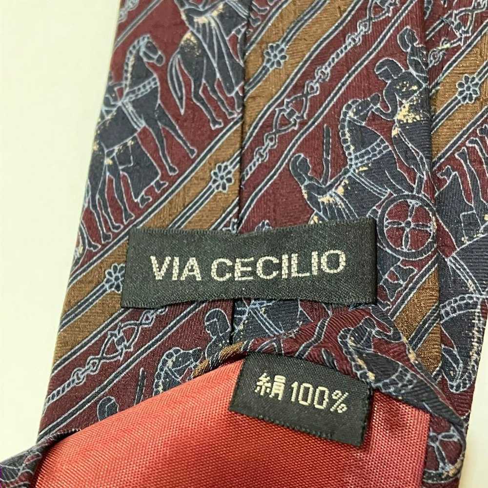 【Necktie Stripe Jacquard Design Silk Derby Tie Vi… - image 5