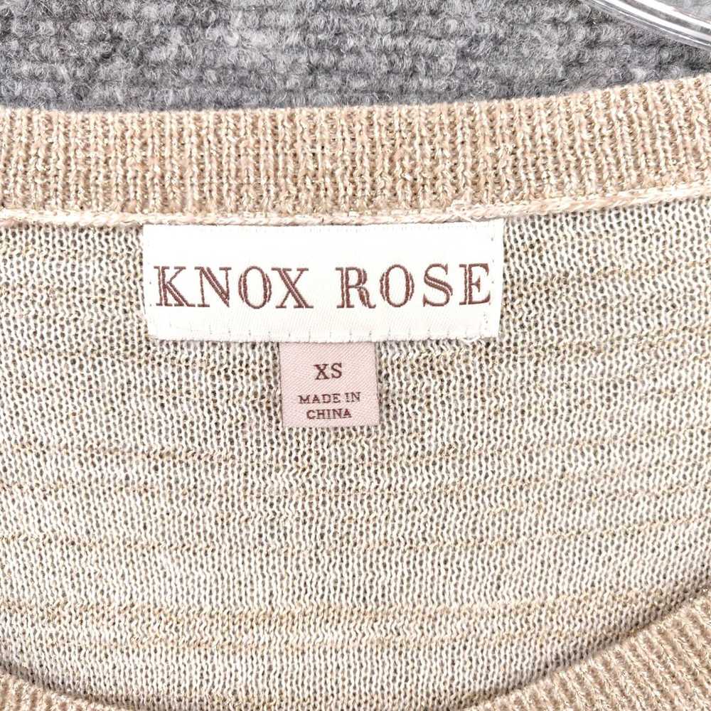 Vintage Knox Rose Sweater XS Beige Tunic Metallic… - image 3