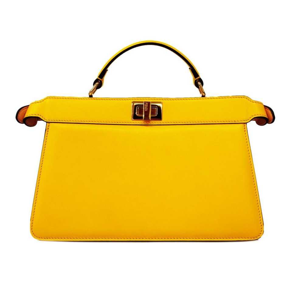 Fendi Fendi handbag peekaboo i see you leather ye… - image 12