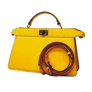 Fendi Fendi handbag peekaboo i see you leather ye… - image 1