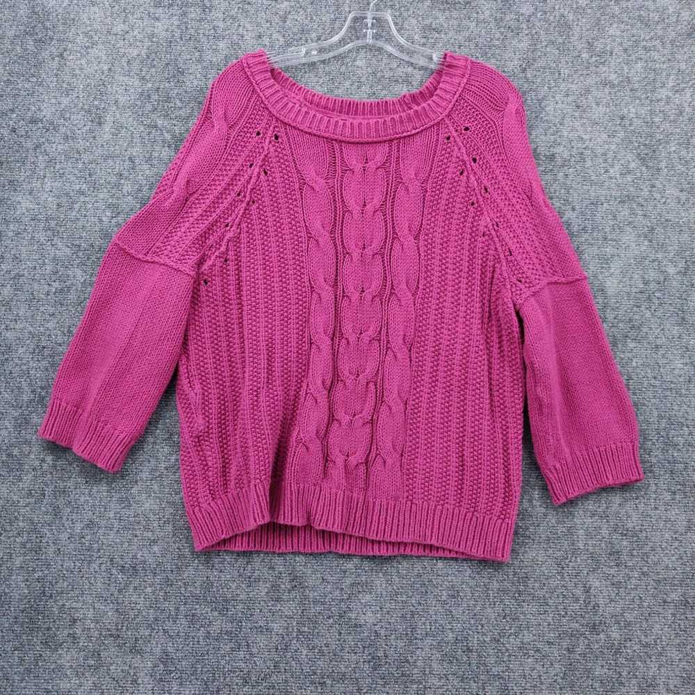 Loft Ann Taylor LOFT Sweater XL Pink Pullover Rel… - image 1