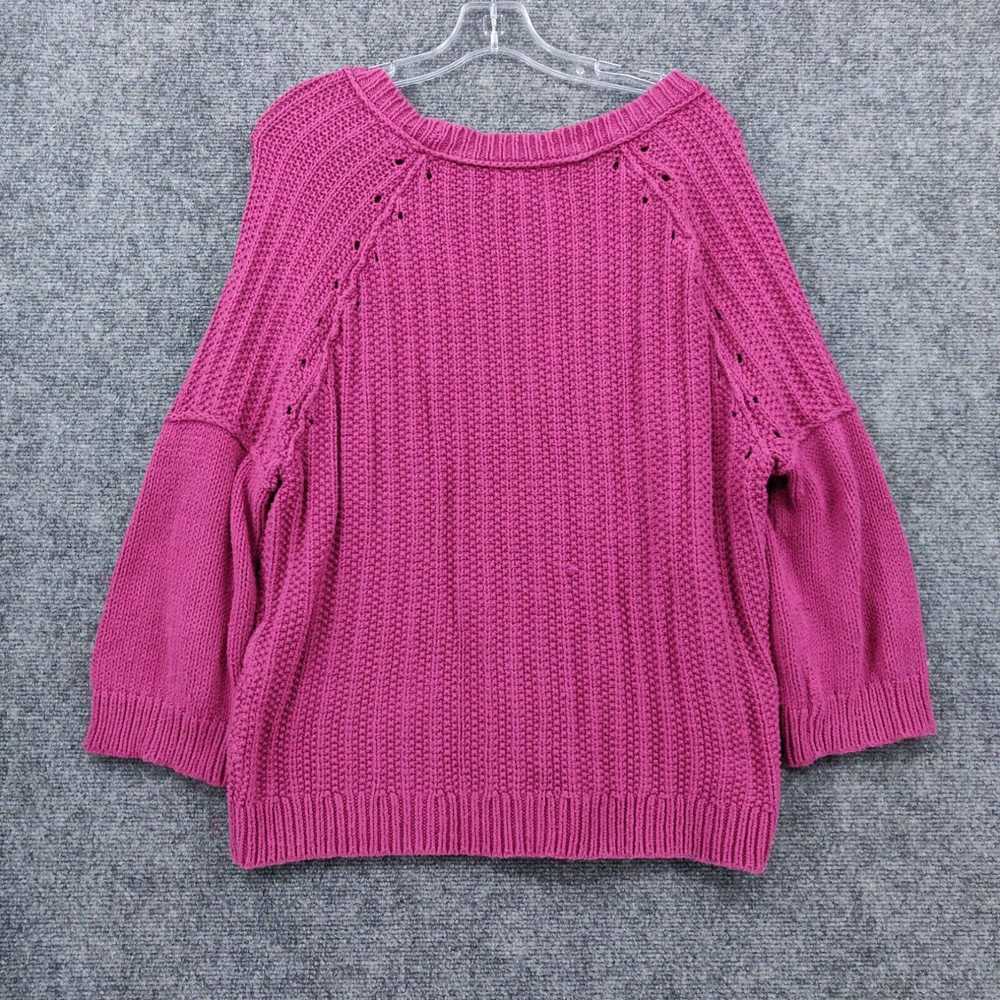 Loft Ann Taylor LOFT Sweater XL Pink Pullover Rel… - image 2