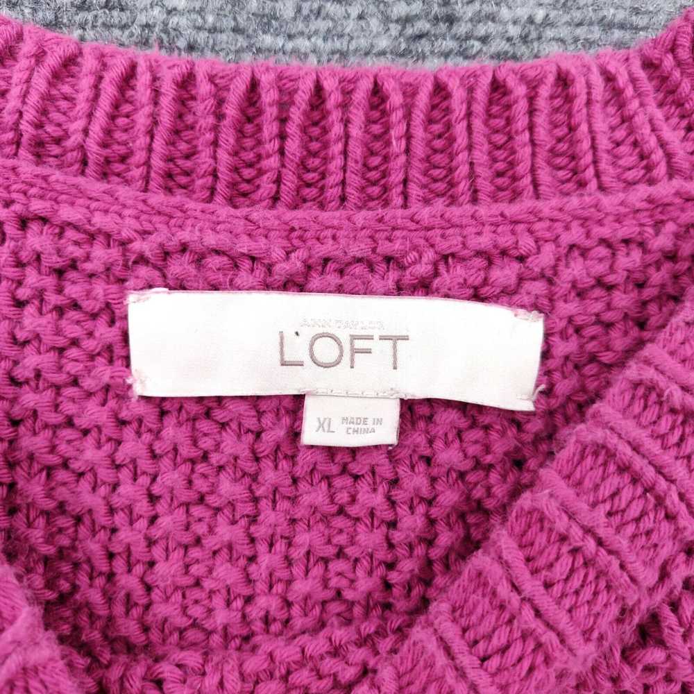 Loft Ann Taylor LOFT Sweater XL Pink Pullover Rel… - image 3