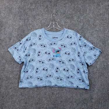 Disney Disney T-Shirt Womens XL Blue Cropped Stit… - image 1