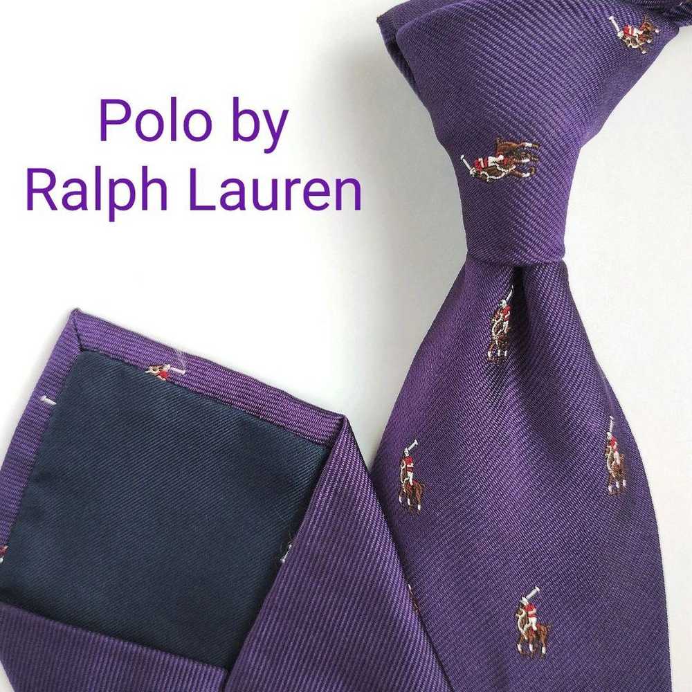 【Made in Italy】Polo by Ralph Lauren Tie Purple Po… - image 1