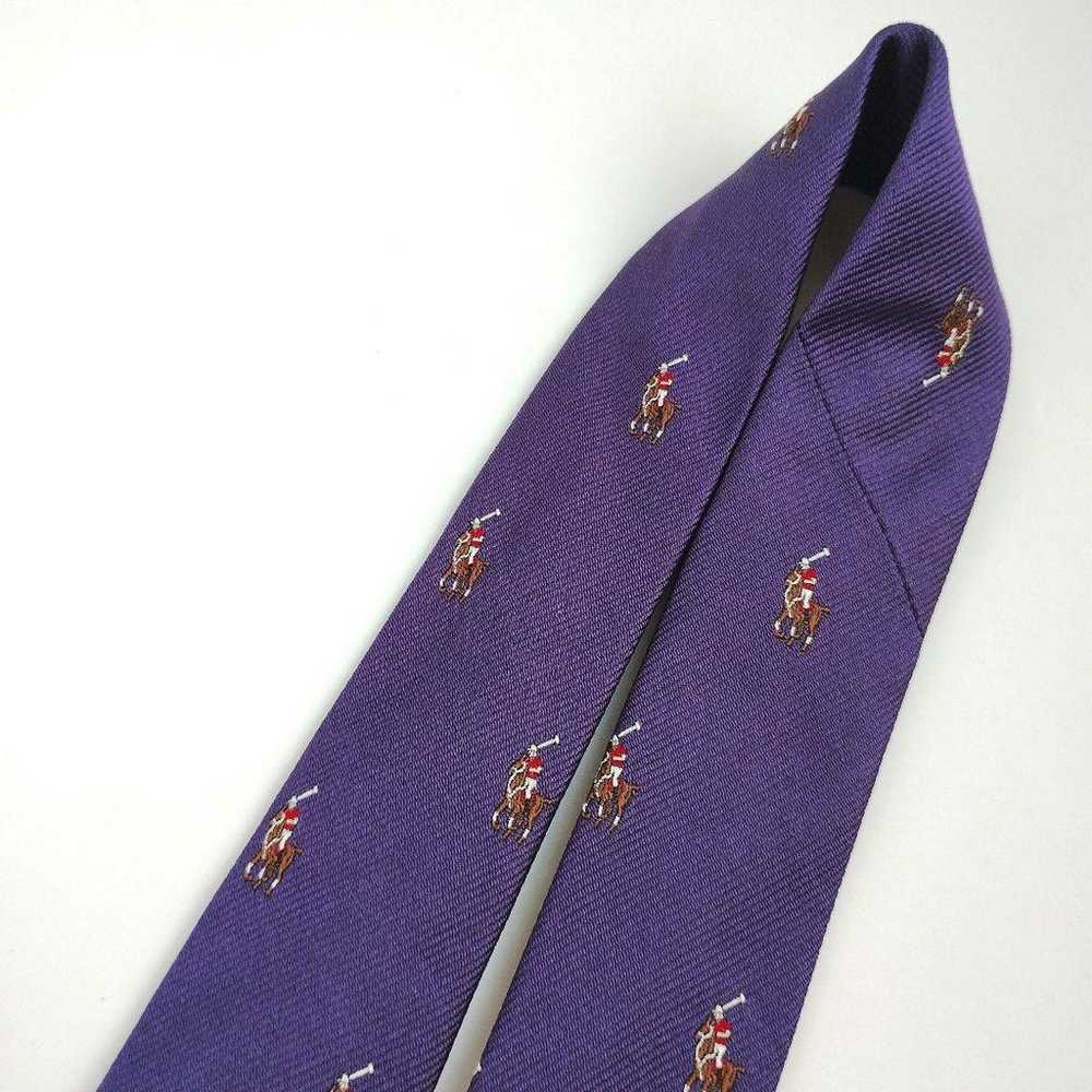 【Made in Italy】Polo by Ralph Lauren Tie Purple Po… - image 2