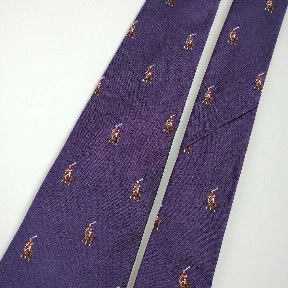 【Made in Italy】Polo by Ralph Lauren Tie Purple Po… - image 3