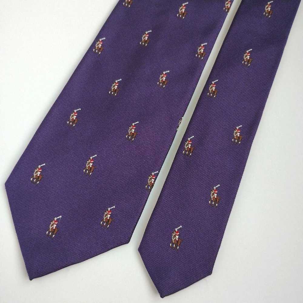 【Made in Italy】Polo by Ralph Lauren Tie Purple Po… - image 4