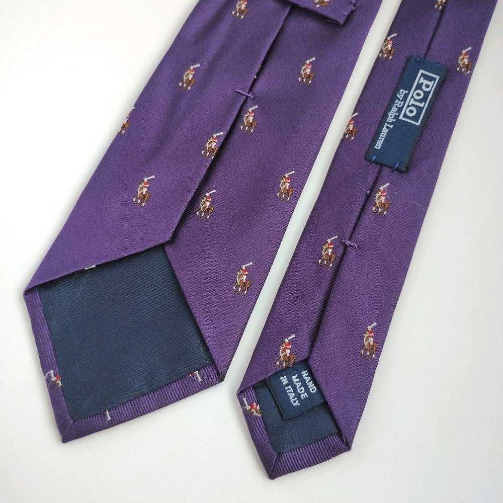 【Made in Italy】Polo by Ralph Lauren Tie Purple Po… - image 5