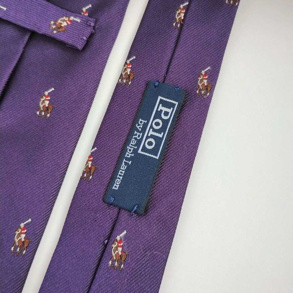 【Made in Italy】Polo by Ralph Lauren Tie Purple Po… - image 6