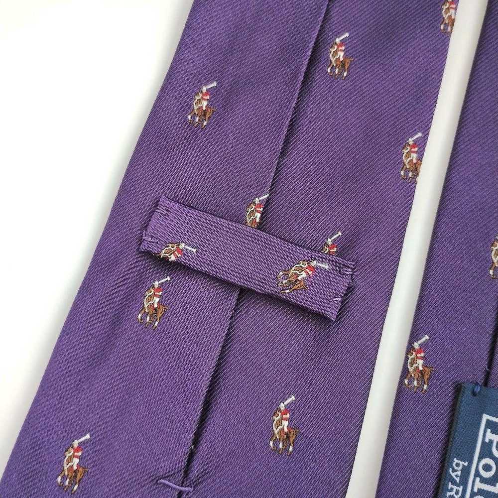 【Made in Italy】Polo by Ralph Lauren Tie Purple Po… - image 7