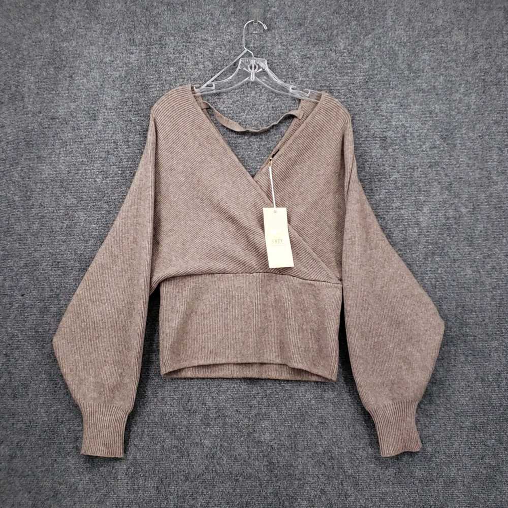 Vintage NEW Love Tree Sweater Womens L Large Brow… - image 1