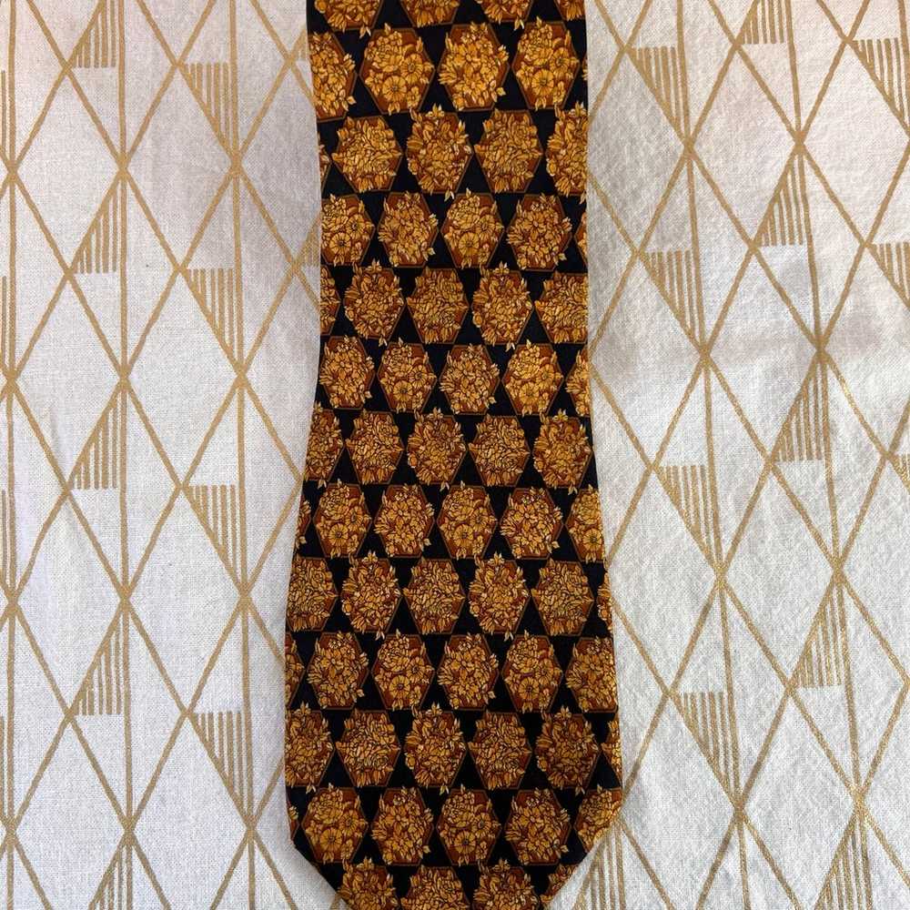 Yves Saint Laurent Vintage Floral 100% Silk Tie - image 2