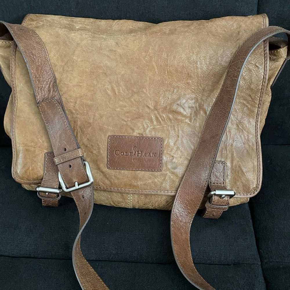 Cole Haan Brown Leather Messenger Bag - image 1