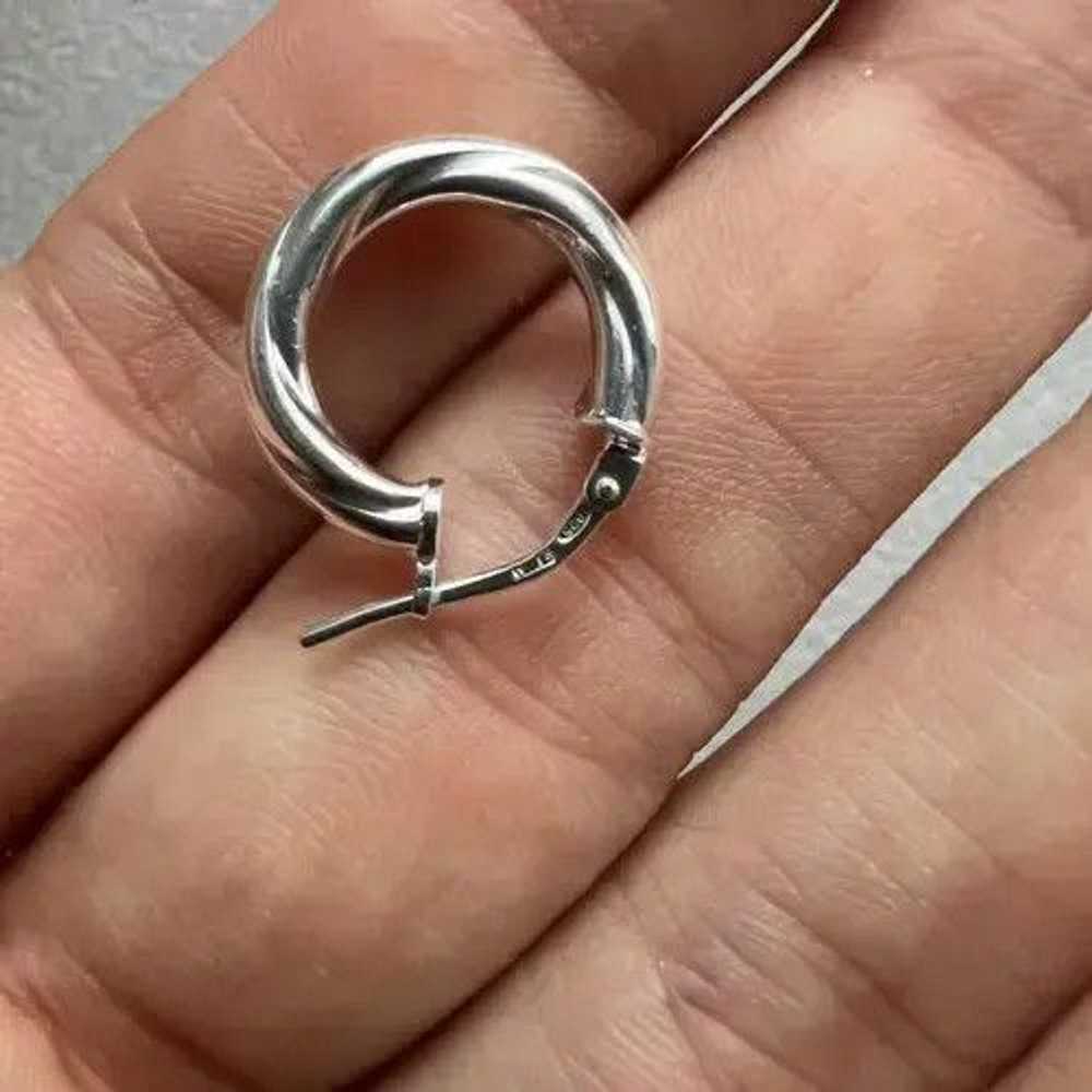 Jewelry TWISTED STERLING SILVER HOOP EARRINGS for… - image 2