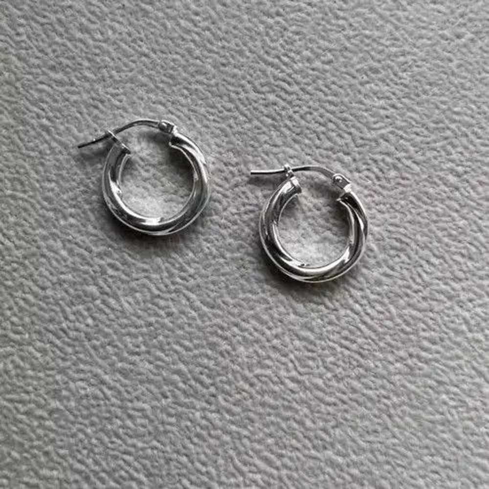 Jewelry TWISTED STERLING SILVER HOOP EARRINGS for… - image 4