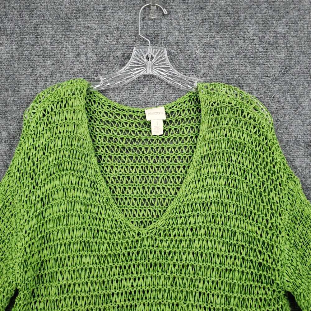 Vintage Chicos Ribbon Yarn Sweater 1 US M Medium … - image 3