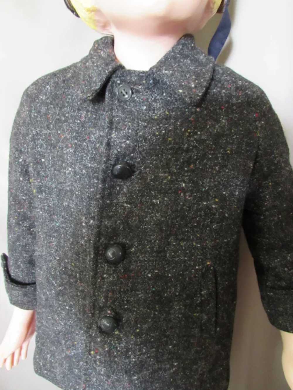 Oh So Cute Boy's Mid Century Gray Tweed Winter Co… - image 5