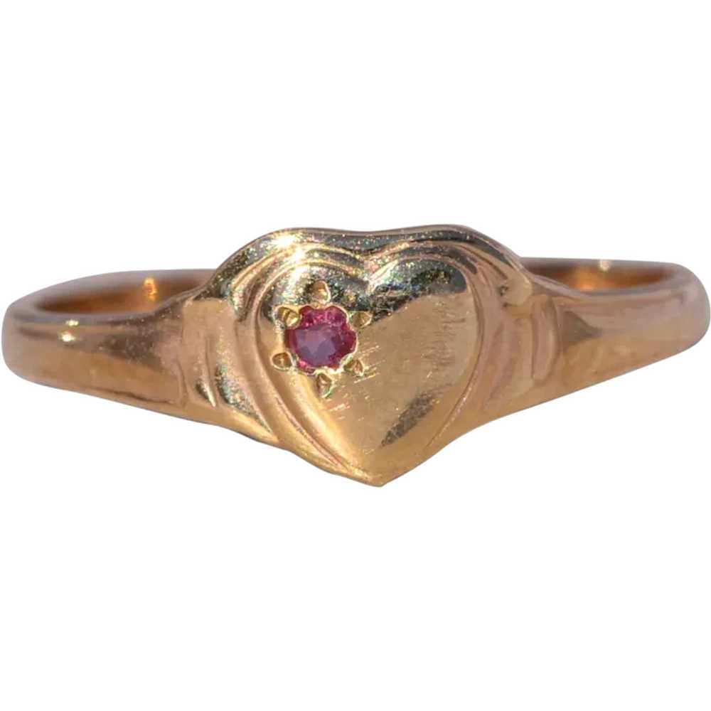 Natural Ruby Ring in Yellow Gold - image 1