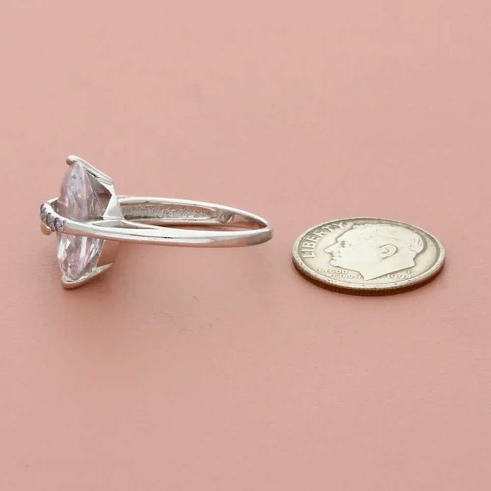 Sterling Silver Oval-Cut Cz Crossover Engagement … - image 3