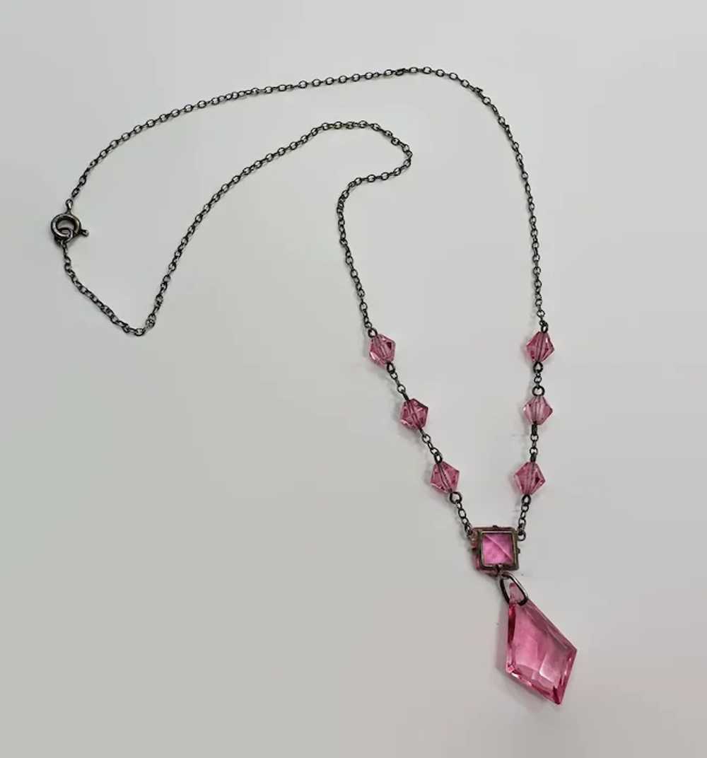 Edwardian, Art Deco Necklace, Sterling Silver, 20… - image 5