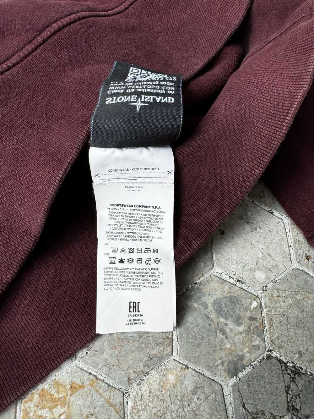 Stone Island Stone Island Burgundy Sweatshirt S - image 5