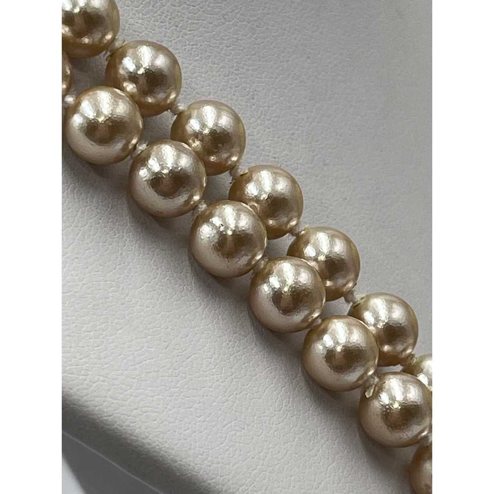 Joan Rivers Vintage Taupe Faux Pearl Double Stran… - image 11