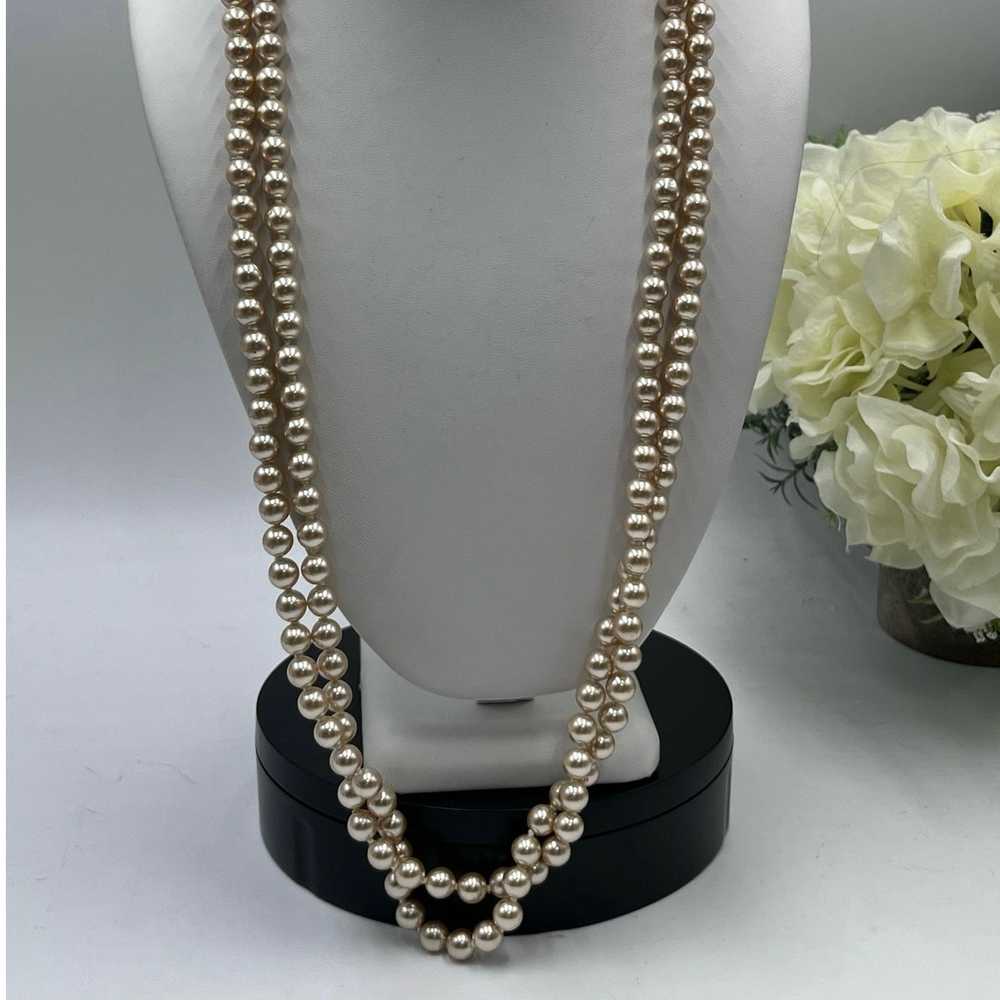 Joan Rivers Vintage Taupe Faux Pearl Double Stran… - image 2