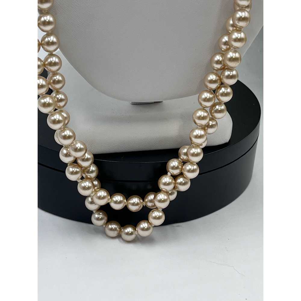 Joan Rivers Vintage Taupe Faux Pearl Double Stran… - image 3