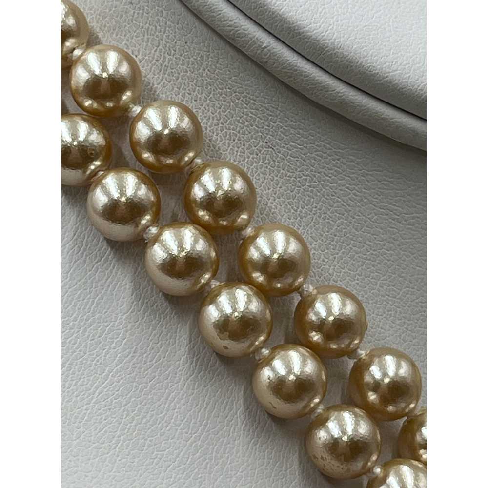 Joan Rivers Vintage Taupe Faux Pearl Double Stran… - image 4