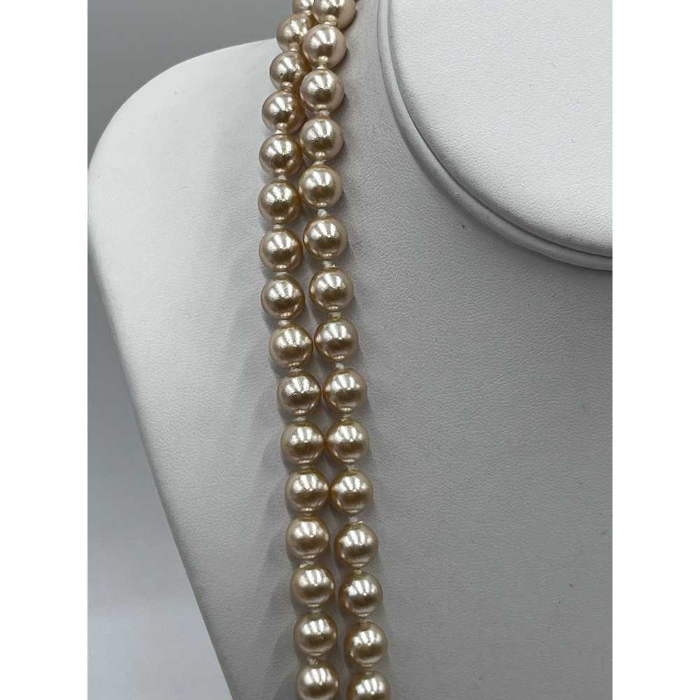 Joan Rivers Vintage Taupe Faux Pearl Double Stran… - image 5