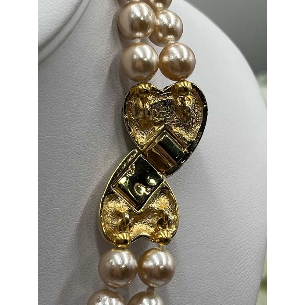 Joan Rivers Vintage Taupe Faux Pearl Double Stran… - image 9