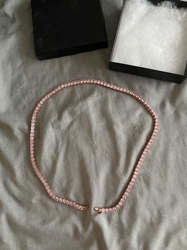 Streetwear Pink faux diamond/ rose gold chain