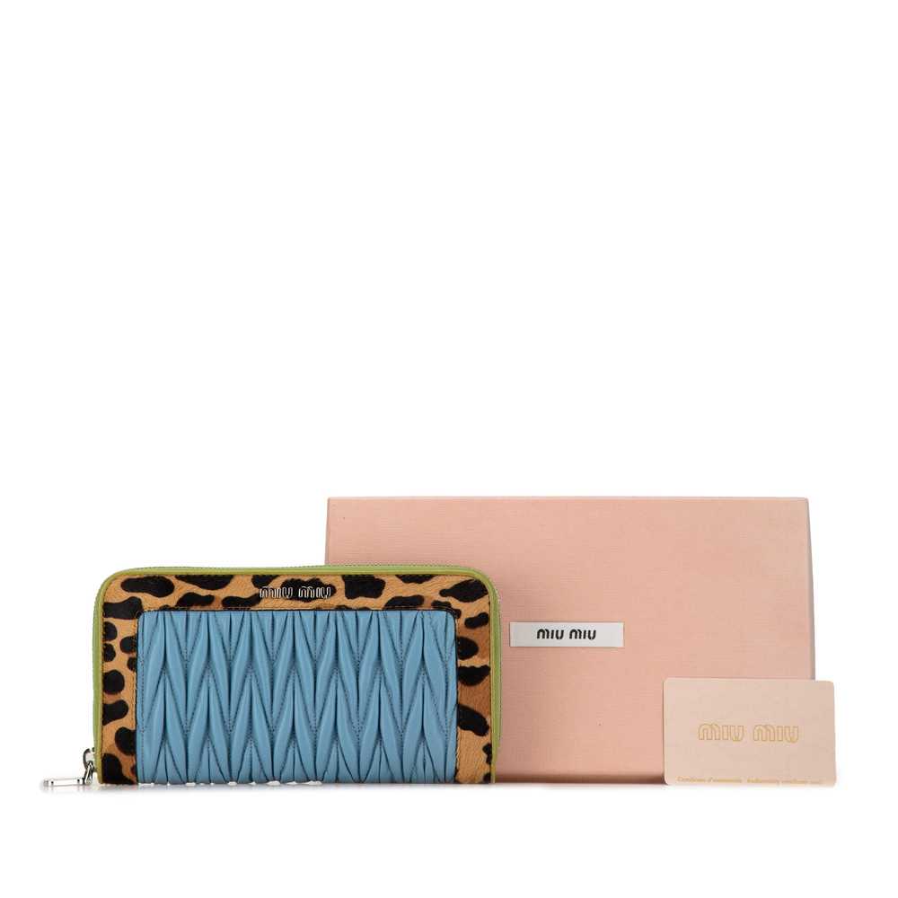 Blue Miu Miu Cavallino Leopard Print Nappa Matela… - image 12