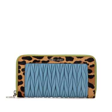 Blue Miu Miu Cavallino Leopard Print Nappa Matela… - image 1