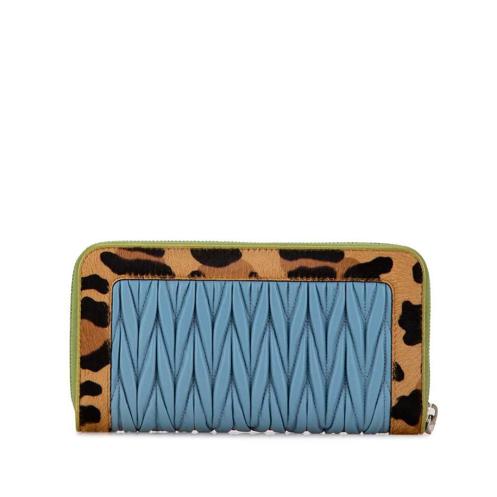 Blue Miu Miu Cavallino Leopard Print Nappa Matela… - image 3