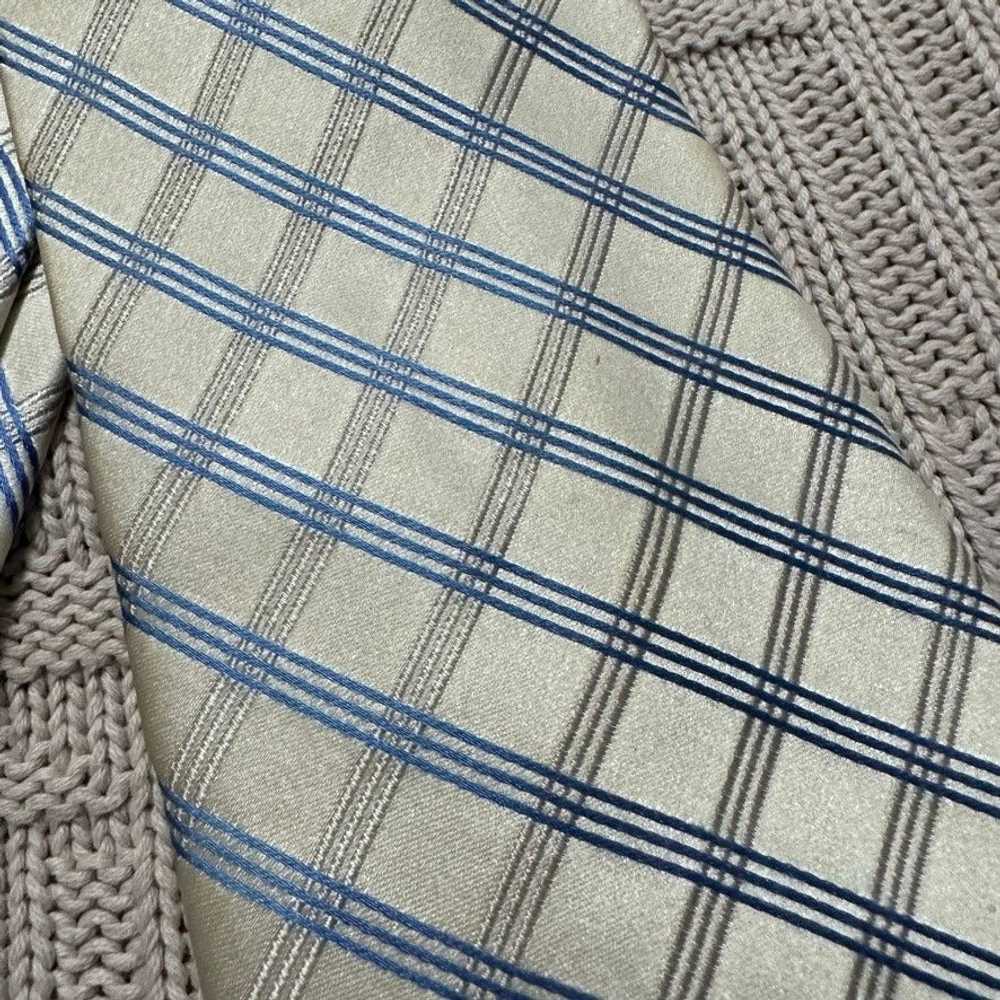 Bugatti Bugatti blue and white plaid silk tie - image 2