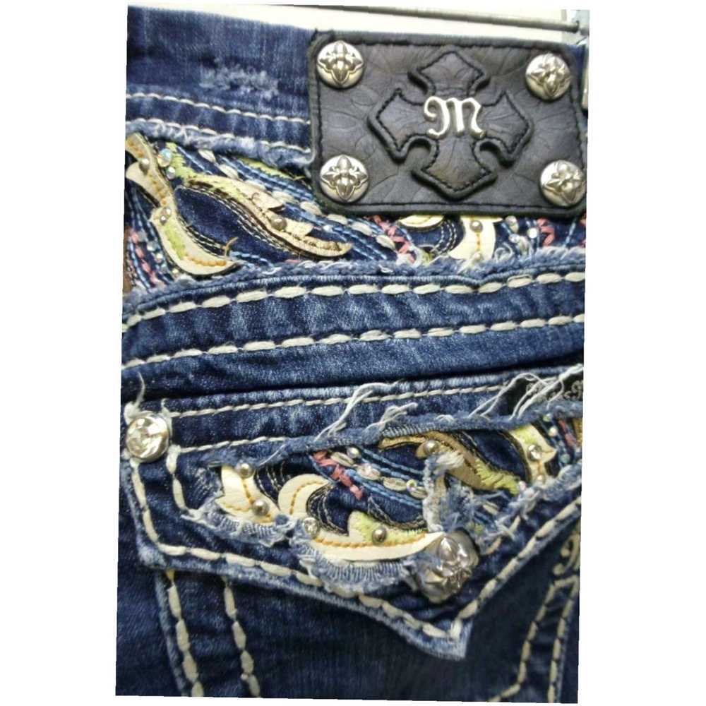 Miss Me MISS ME Signature cropped blue denim capr… - image 3