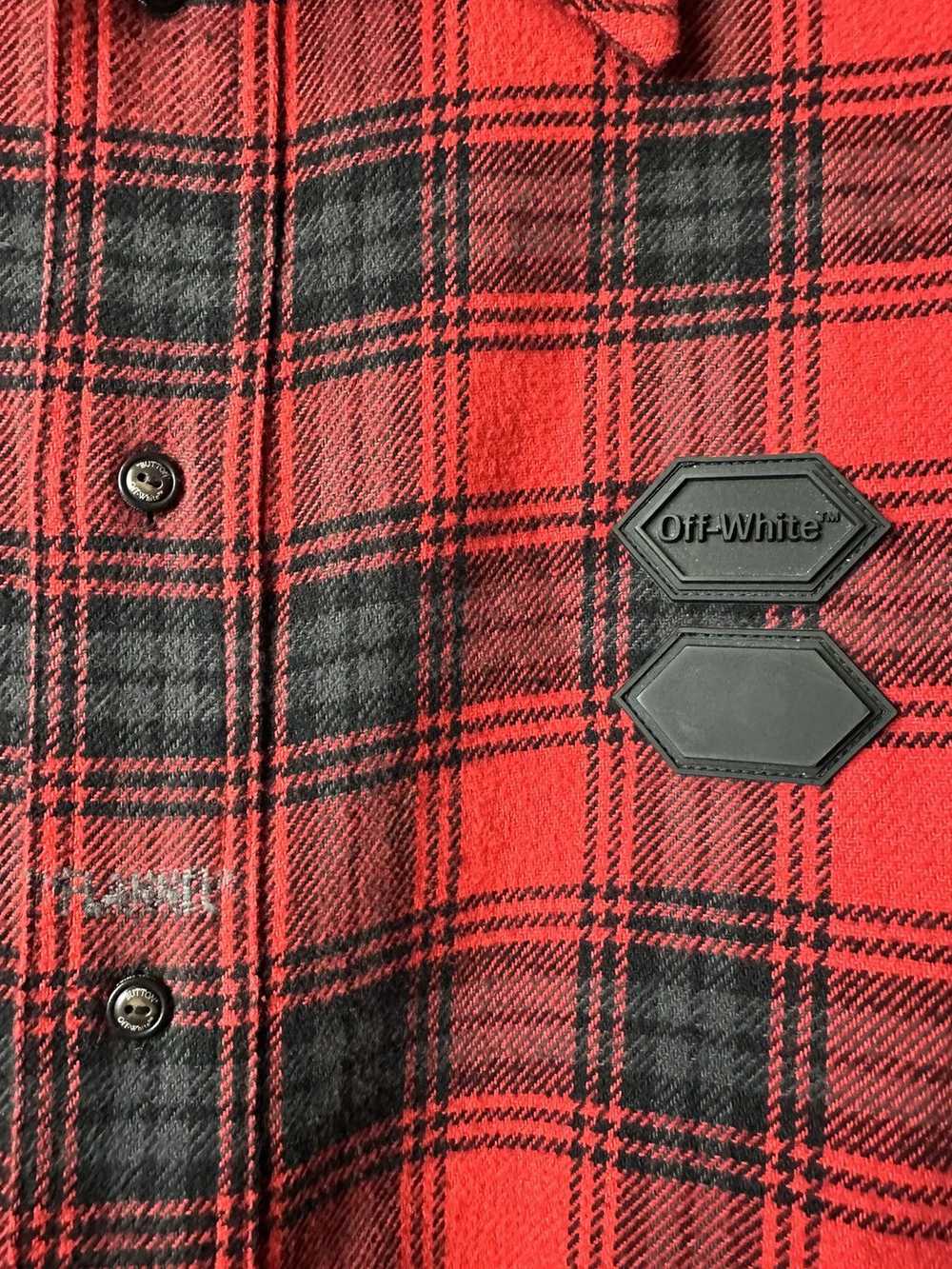 Off-White Off-White Main Label Flannel Shirt Red/… - image 4