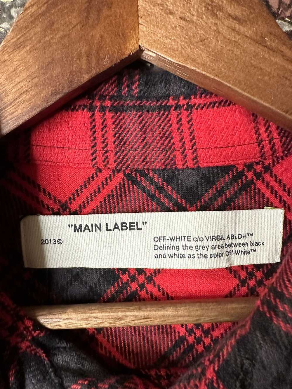 Off-White Off-White Main Label Flannel Shirt Red/… - image 7