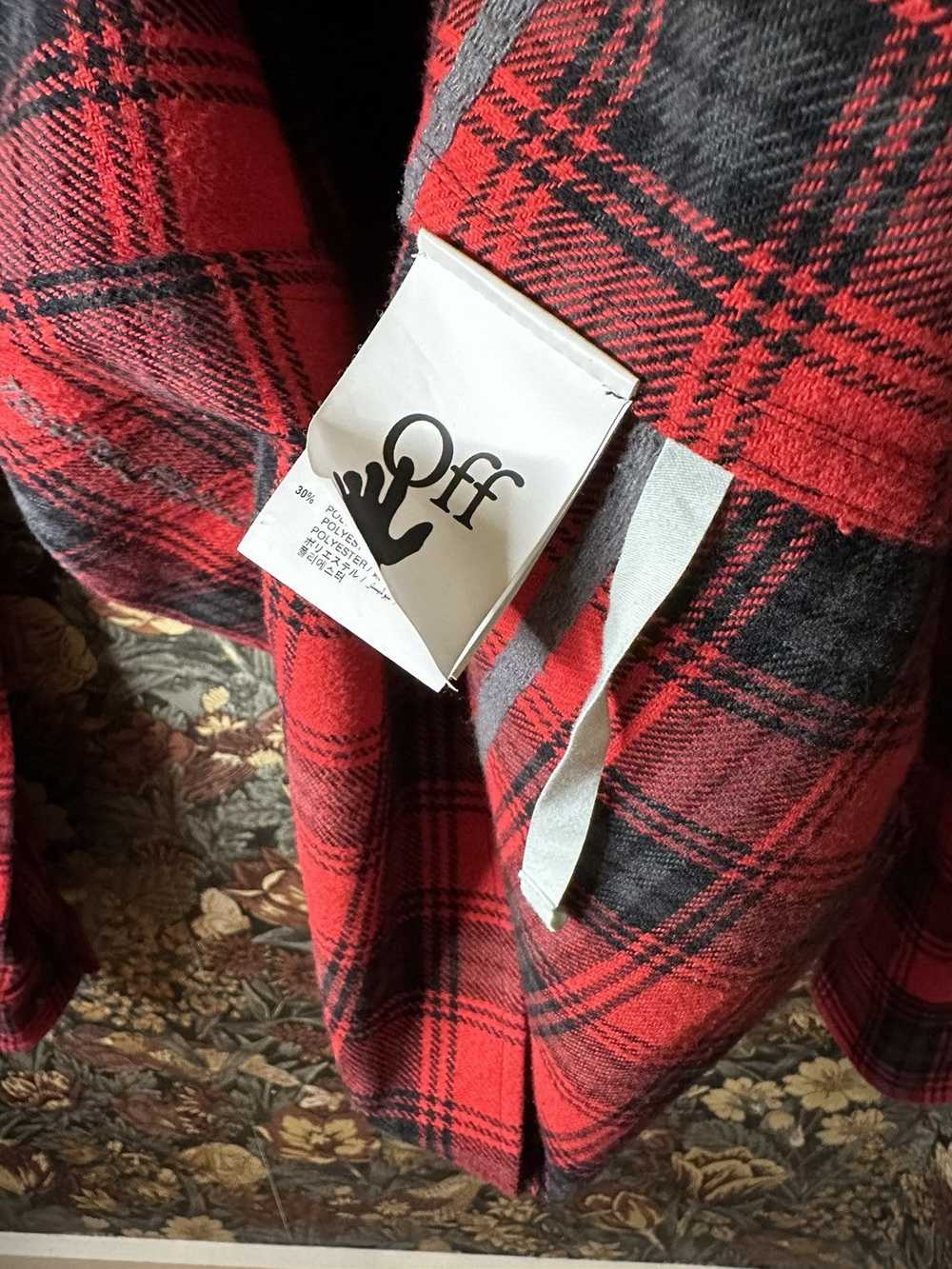 Off-White Off-White Main Label Flannel Shirt Red/… - image 8