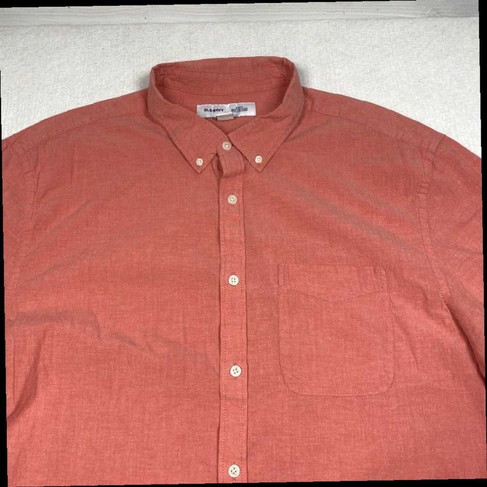 Old Navy Mens Coral Button Down Short Sleeve Xxl … - image 2