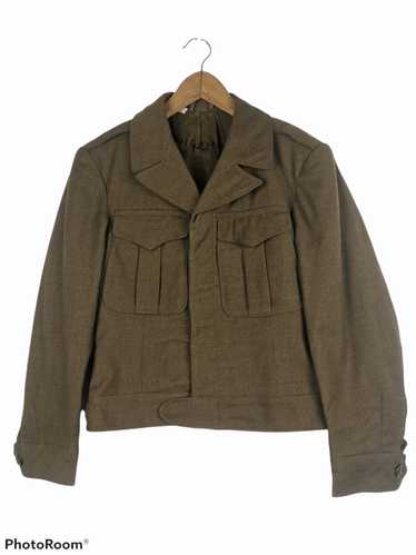 Military × Vintage Vintage 40's WWII Cropped Army… - image 1