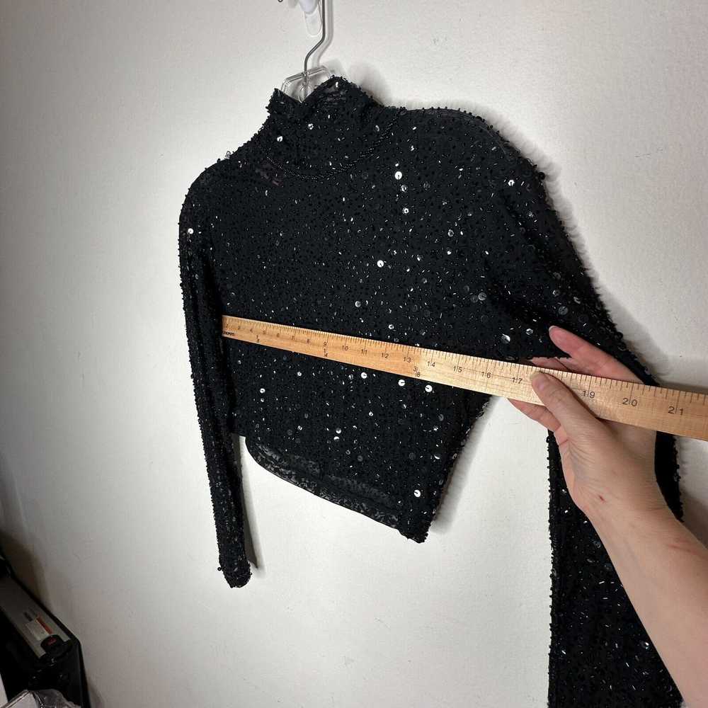 Other Dyspnea Sheer Black Sequin Mesh Long Sleeve… - image 10