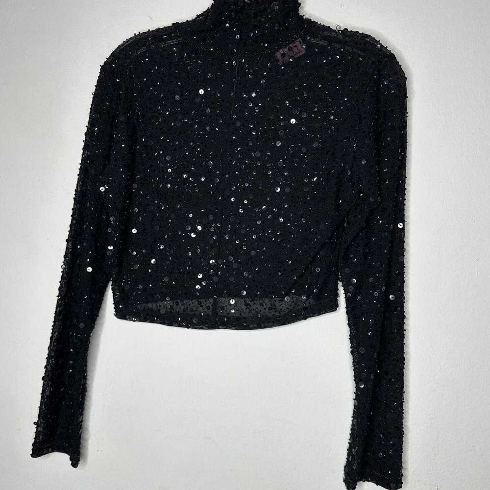 Other Dyspnea Sheer Black Sequin Mesh Long Sleeve… - image 3