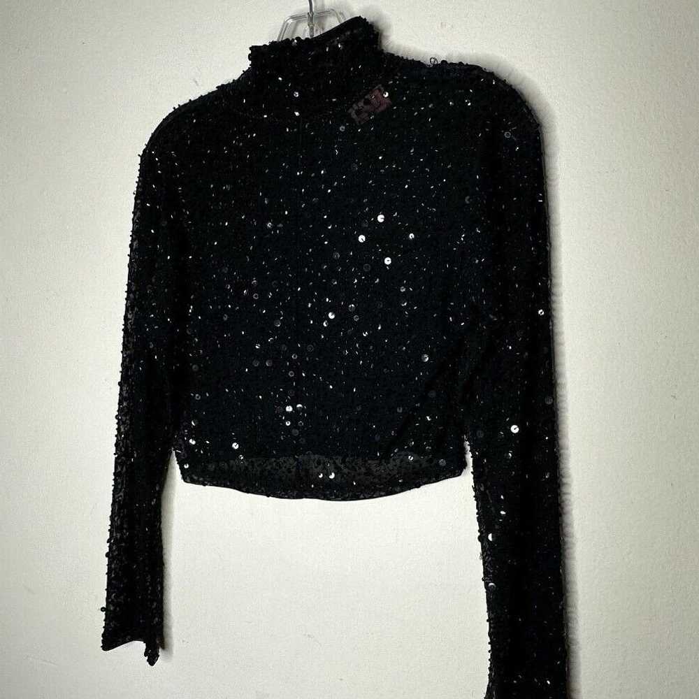 Other Dyspnea Sheer Black Sequin Mesh Long Sleeve… - image 6