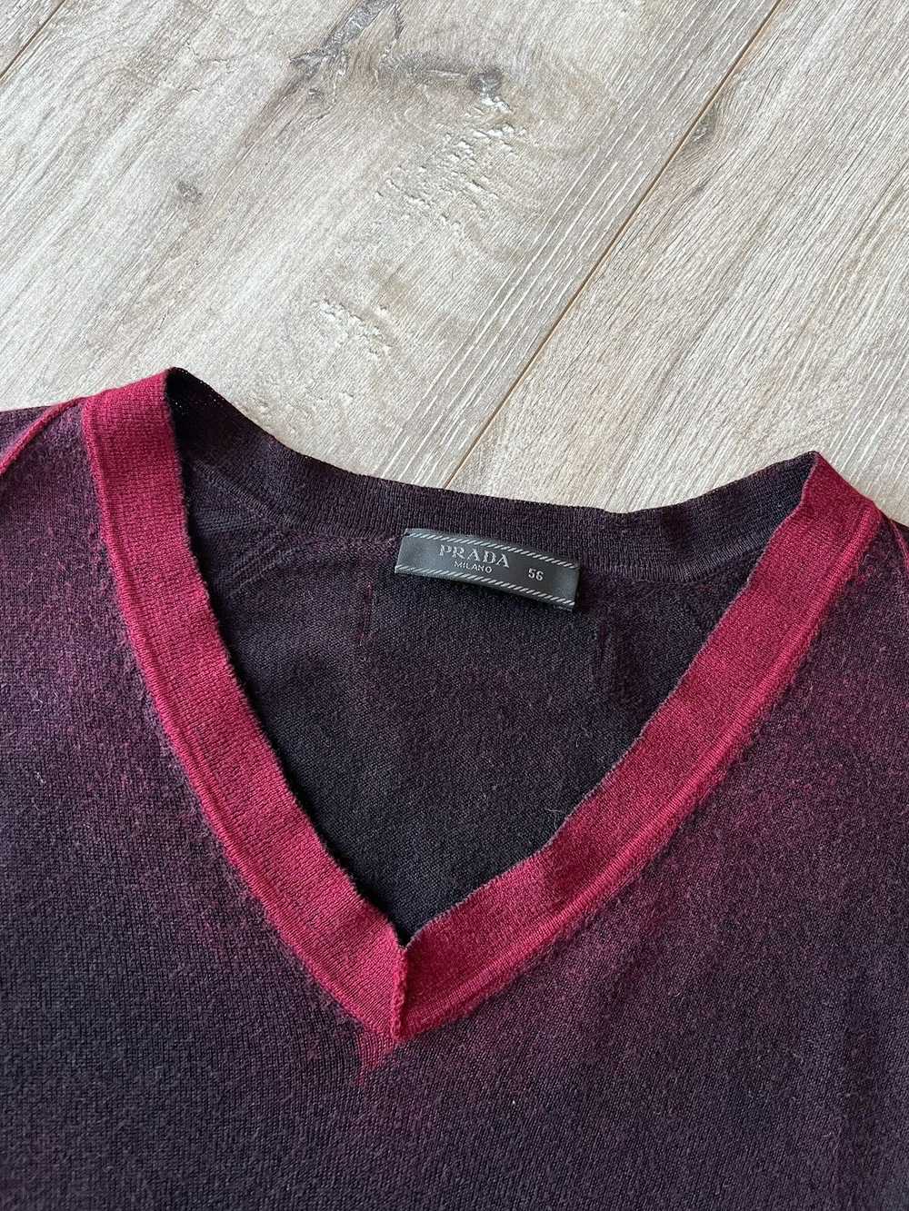 Prada PRADA MILANO Sweater Patch Logo Wool V-Neck… - image 11