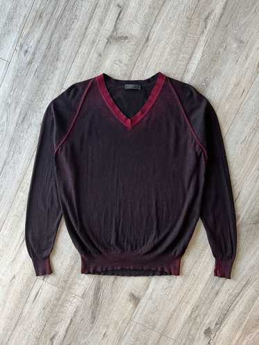 Prada PRADA MILANO Sweater Patch Logo Wool V-Neck… - image 1