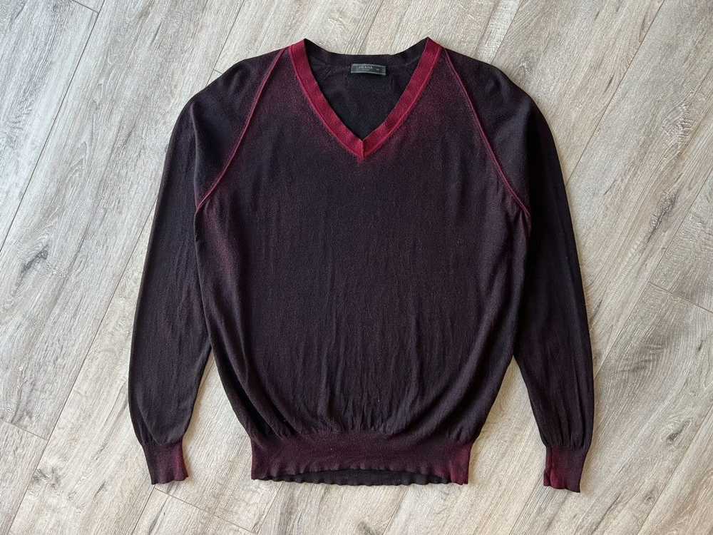 Prada PRADA MILANO Sweater Patch Logo Wool V-Neck… - image 8